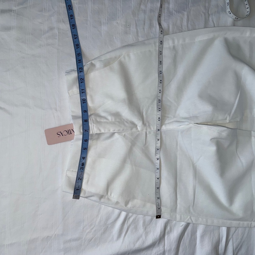 White Wide Leg Pants High Waist Dress Slacks Career Casual Size M - Picture 7 of 9